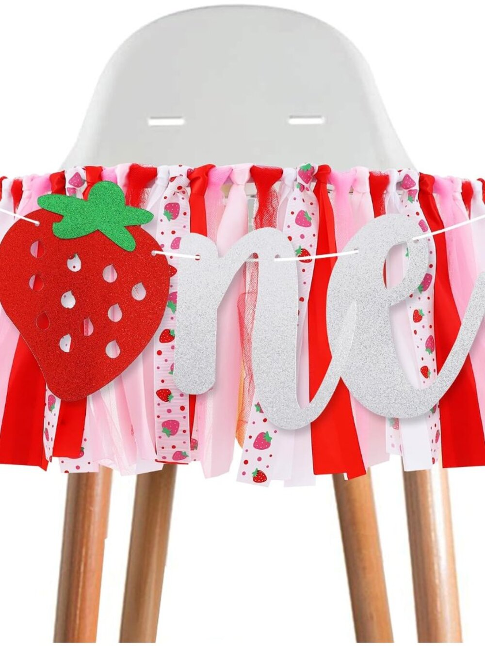 Strawberry One High Chair Banner -Strawberry 1st Birthday High Chair Banner,Swee